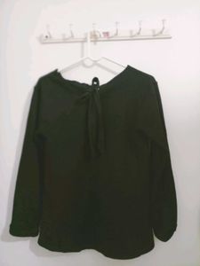 Black Long Sleeve Top with Tie Back