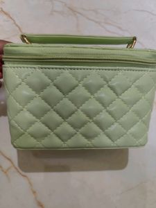 Mac Quilted Vanity Bag - Mint Green..
