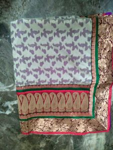 Elegant Purple and creamSaree.
