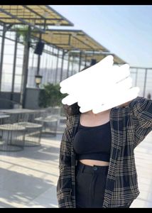 Plaid Oversized Button-Down Shirt
