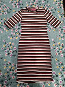 Striped Bodycon Midi Dress