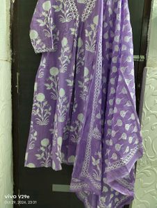 New Unused PureCotton Aline Kurti Plazzo Dupatta