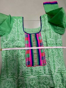 Green Embroidered Kurti