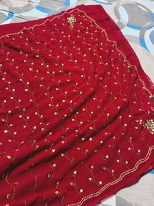 Maroon Georgette Saree For Women🥻
