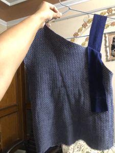 Blue One Shoulder Top
