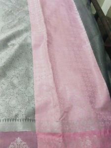 Elegant Pink & Silver Saree