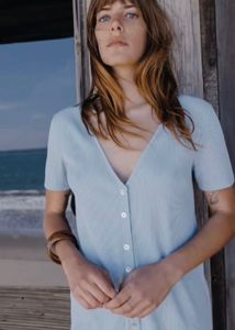 Zara Light Blue Button-Down top
