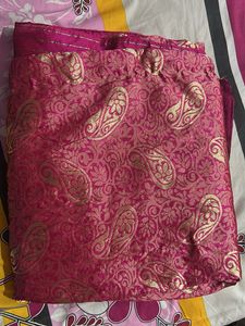 Pink & Gold Brocade Fabric