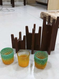 🕯️ Decorative Wooden Tealight Holder Set