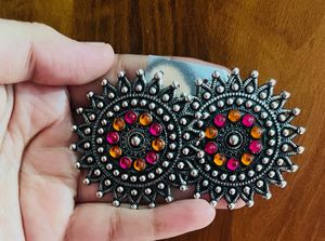 Pack Of 2 Boho Chic Stud Earrings