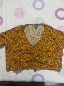Wild Fable Floral Cinched Crop Top