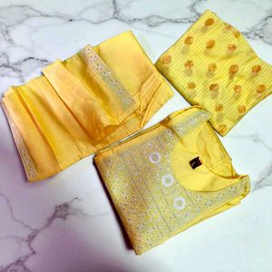 Yellow Embroidered Salwar Suit