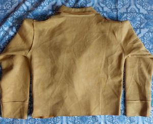 Mustard Colour Velvet Jacket For Womens