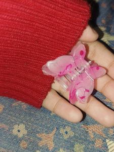Cute Pink Butterfly Hair Clip