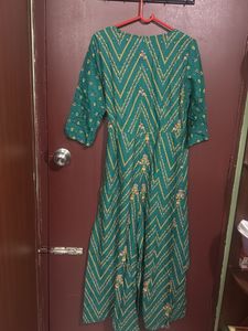 Green Printed Ethnic Jumpsuit