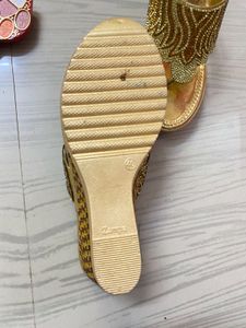 Golden Embellished Flats