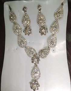 Rhinestone Teardrop Necklace &amp; Earring Set