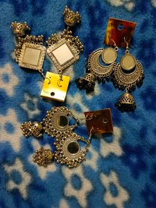 Silver Earrings Set