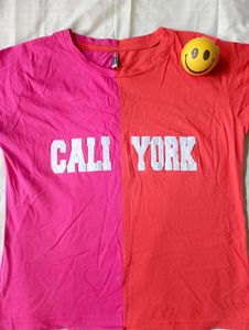 FreshTrend Store Pink &amp; Orange Women&#39;s T-shirt