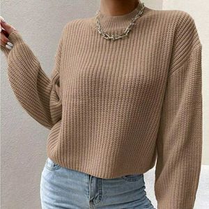 Tan Knit Pullover Sweater