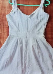 V NECK MINI BLUE DRESS