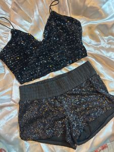 Sparkly Black Sequin Co-ord Set