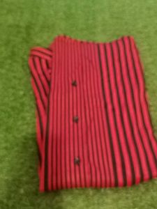 Red &amp; Black Striped Button-Down Shirt