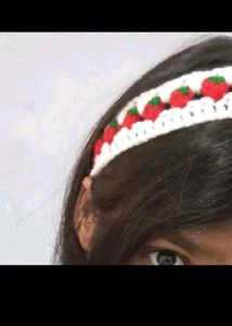 Handmade Crochet Strawberry Headband