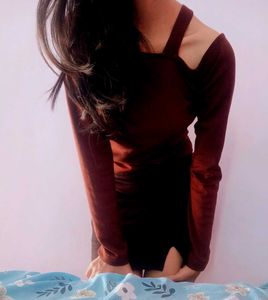 combo Burgundy Cutout Top &amp; Skirt