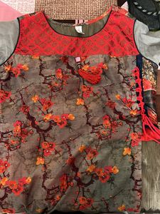 Red Anarkali Kurta