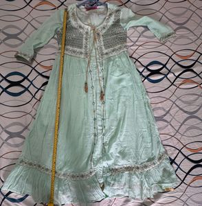 Mint Green Embroidered Kurta Dress