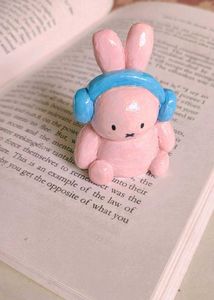 Headphone Bunny Figurine