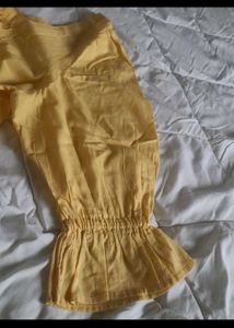 Yellow Button-Up Top