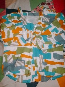 Abstract Print Blouse Top