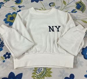 NY White Cropped Sweatshirt
