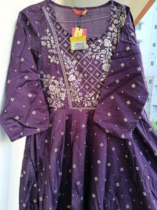 Wine Colour Ethnic Gown