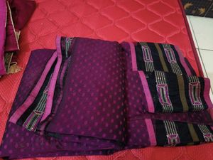 Purple Net Saree