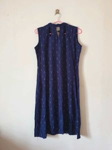 Navy Blue Sleeveless Cutout Dress