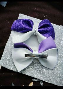 Handmade Purple Glitter Bow Headbands