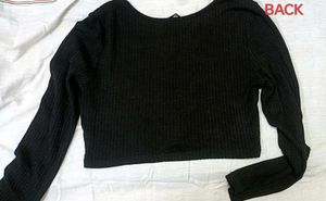 Full sleeve Black Crop Top