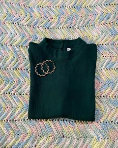 Emerald Green Mandarin Collar Blouse