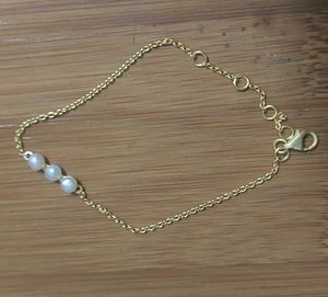 Pure silver with 18kt gold plated Pearl Bracelet
