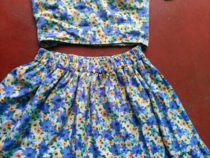 Beach Wear Coord Set - Top And Skirt