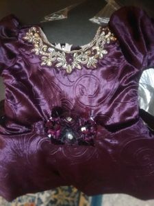 Gorgeous  Dark Purple Frock Velvet Full Sleeves
