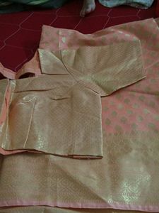 Peach Banarasi Saree with Blouse
