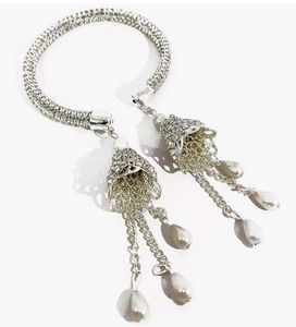 Pearl & Crystal Tassel Bracelet
