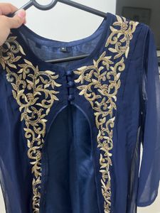 Party Wear Gown With Heavy Shrug