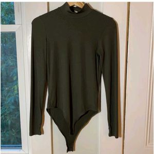 H&amp;M Army Green Long-sleeve Bodysuit