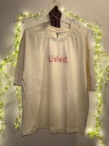 simple and stylish oversized Light Yellow T-shirt