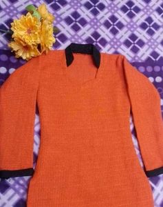 Orange Garam winter kurti